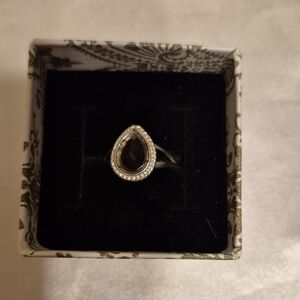 Sterling Silver Smokey Quartz Cross Over Ring